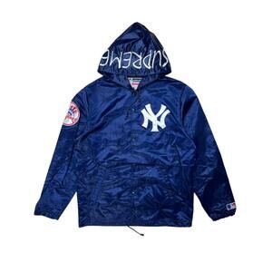 Supreme x Yankees MLB Satin Hooded Coaches Jacket